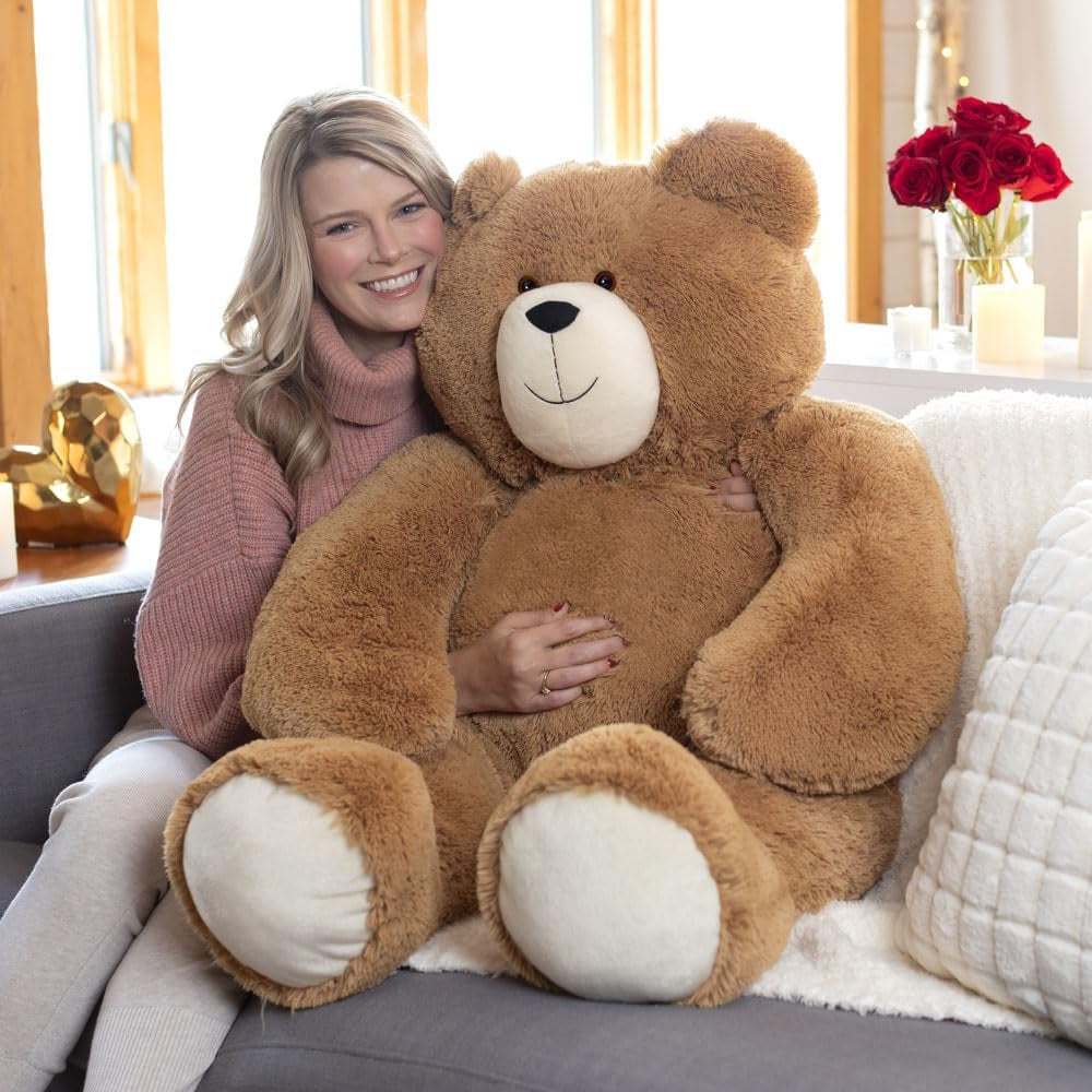 4 FT Giant Teddy Bear - 48" Plush Stuffed Animal, Soft Brown Gift for Valentines Day, Birthdays, Anniversaries - Designed in the USA