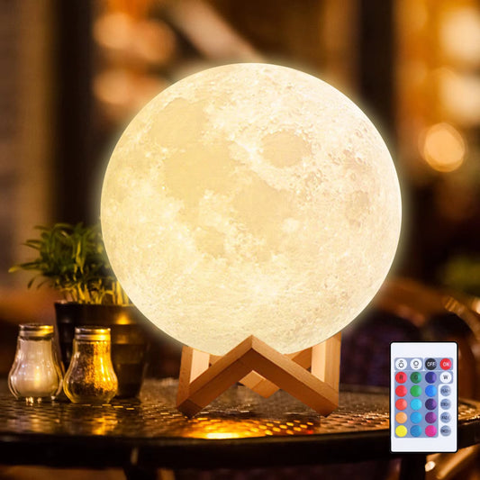 16 Color LED Moon Light USB Rechargeable Remote Control Tap Light Moon Lamp for Bedroom Decoration Kids Birthday Gift Nightlight