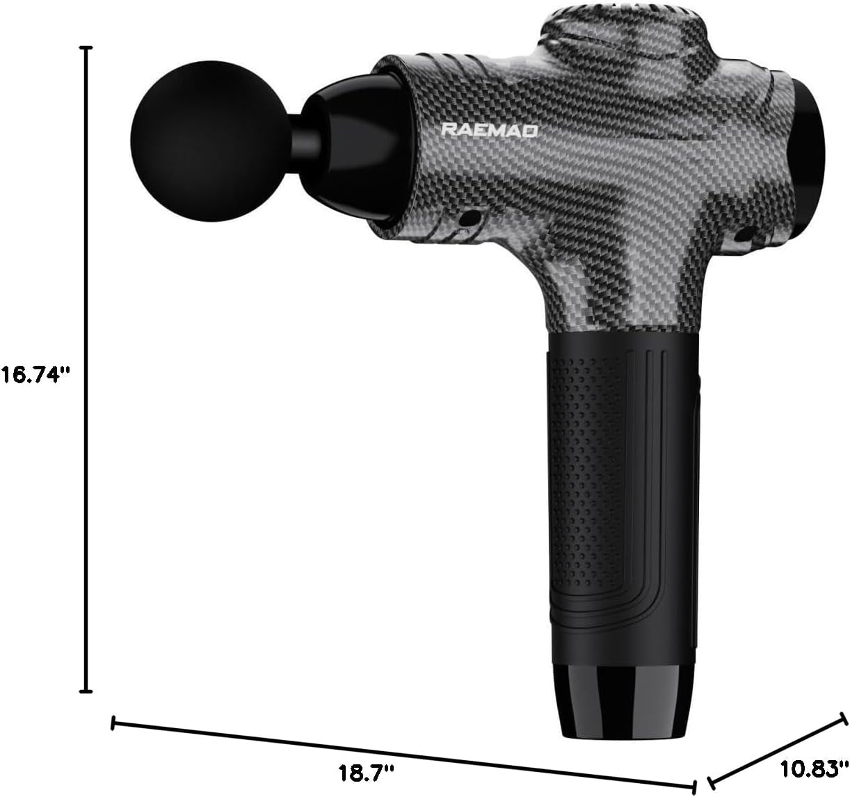 Massage Gun, Handheld Electric Deep Tissue Back Massager for Athletes for Pain Relief Attaching 8 Replacement Heads, Percussion Massager with 10 Speeds, Valentine'S Day Gifts, Carbon