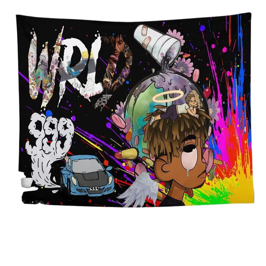 2025 Hot Selling Rapper Tapestry Juice Wrld Singer Tapestry Rapper Poster Wall Hanging Art Decor for Living Room Bedroom Dorm